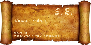 Sándor Ruben névjegykártya